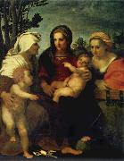 Madonna and child with Sts Catherine and Elizabeth,and St John the Baptist